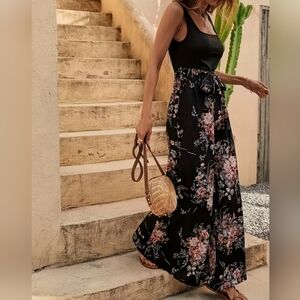 Floral High-Waist Jumpsuit (XL)